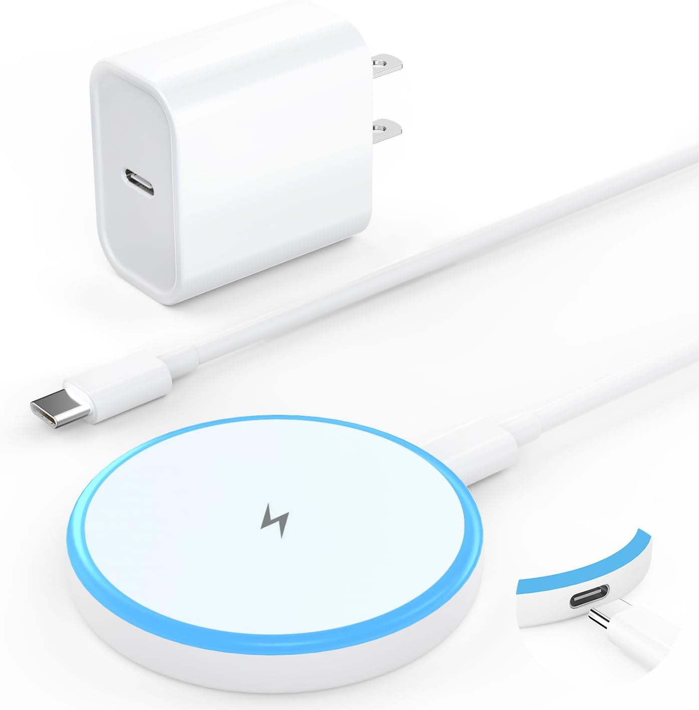 15W Magnetic Wireless Charger with Fast Charging for iPhone & AirPods - QUZUDN