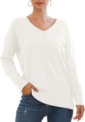 Women's Casual V Neck Batwing Sleeve Knit Top - Lightweight Pullover