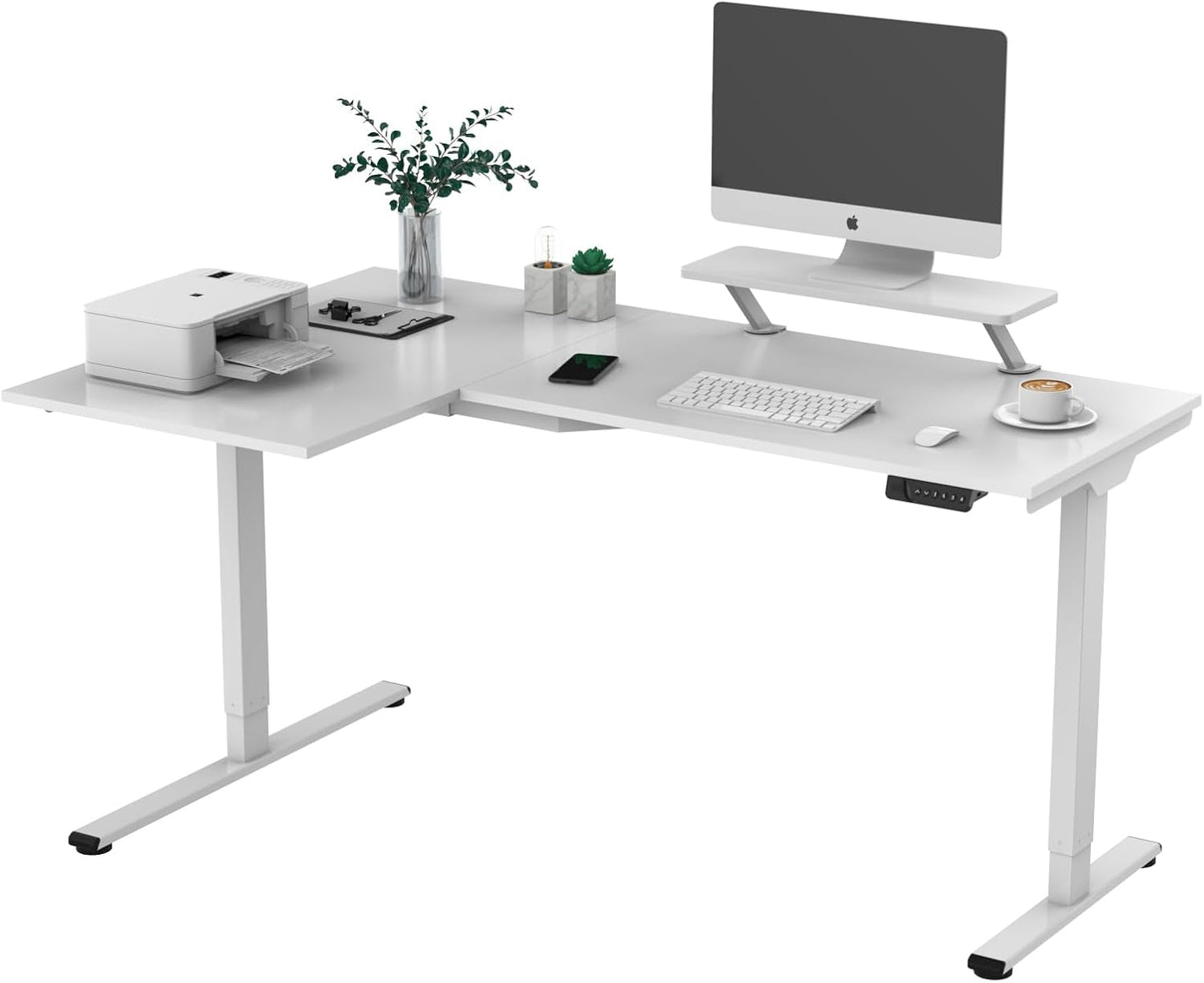 SANODESK Dual Motor L Shaped Standing Desk with Memory Presets