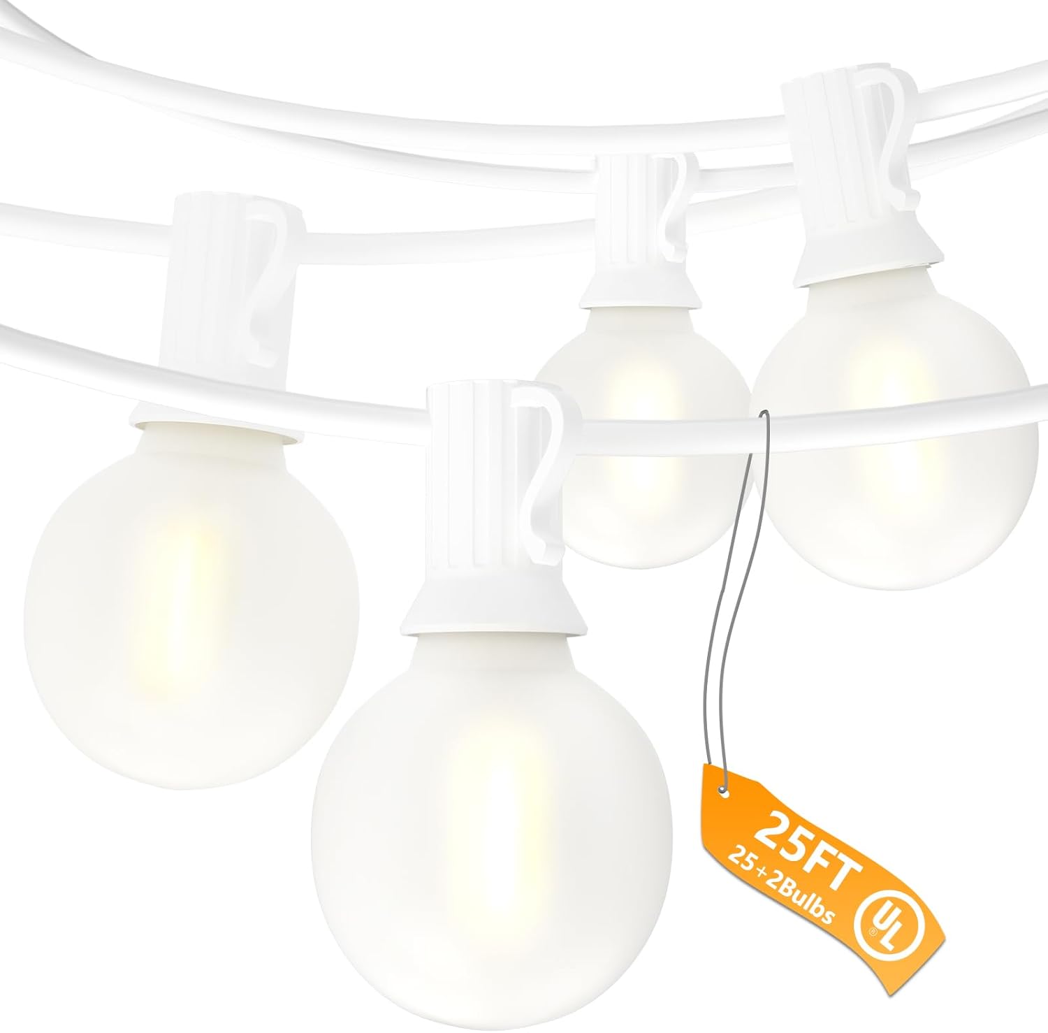 G40 LED Frosted White String Lights for Outdoor and Indoor Use