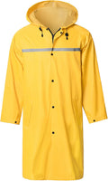 Men's Long Hooded Safety Raincoat - Waterproof Knee-Length Protection