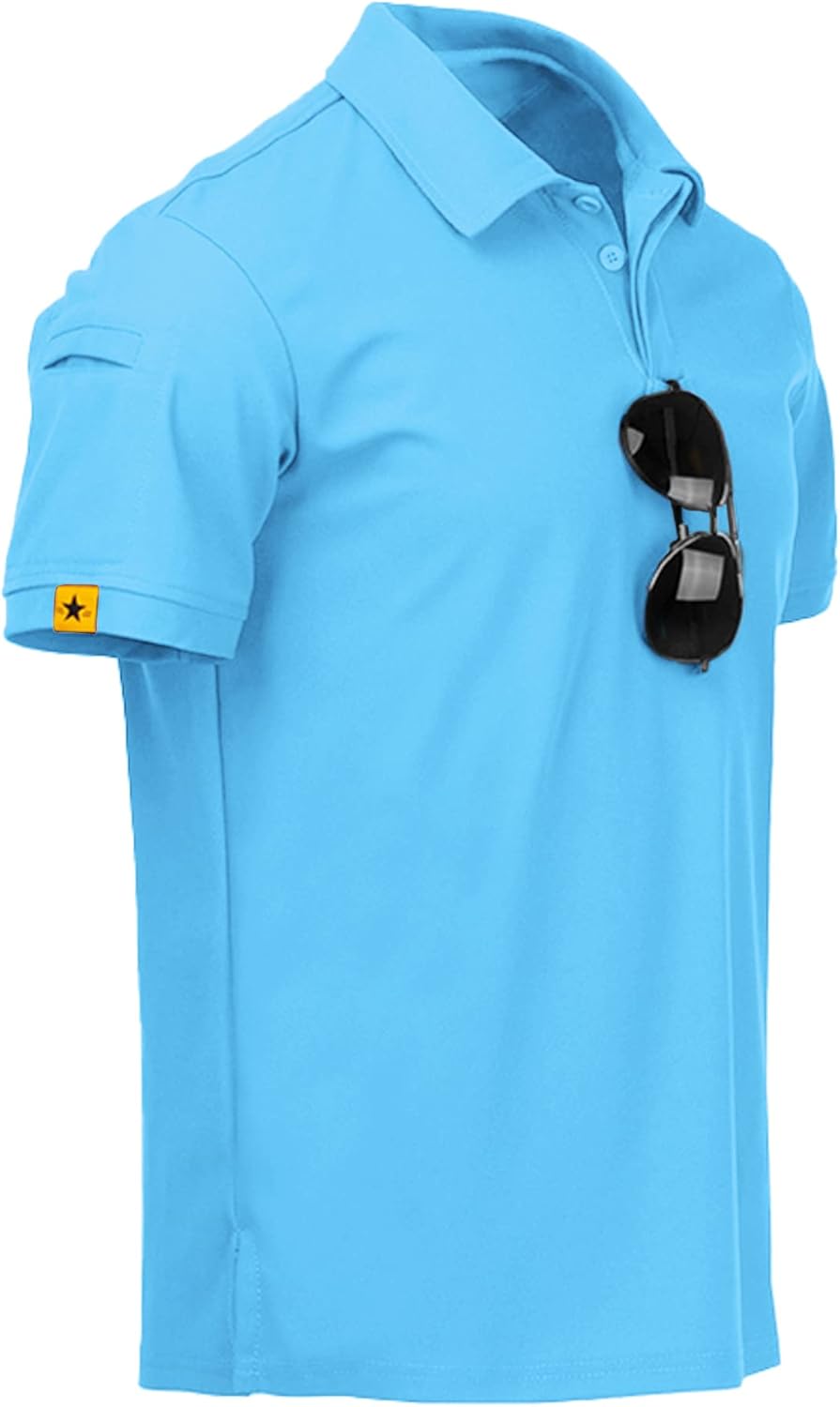 ZITY Mens Polo Shirt Short Sleeve Tactical Athletic Golf Wear