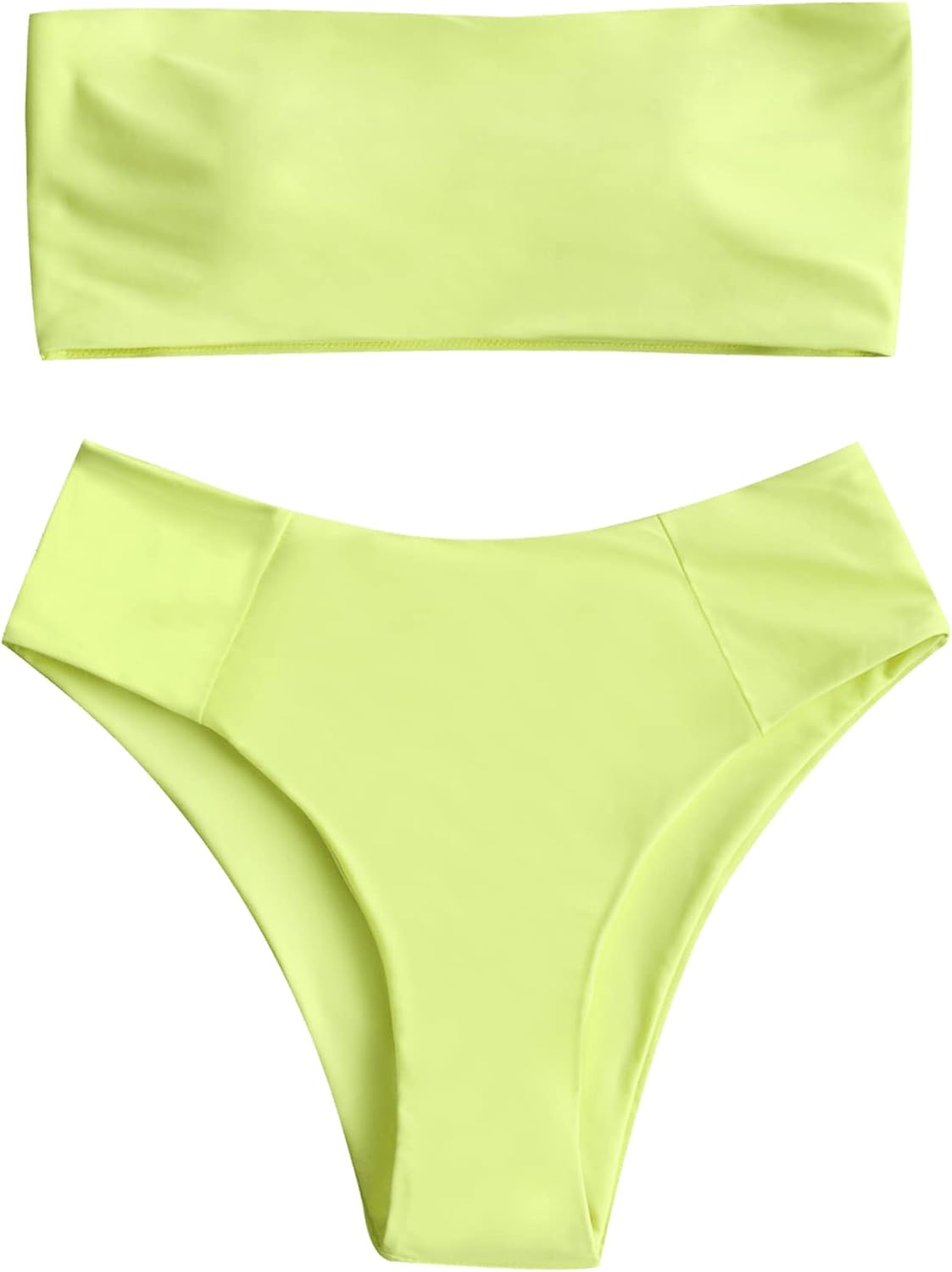 ZAFUL Women's High Cut Bandeau Bikini Set for Beach Fun