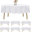 6 Pack Round Tablecloth 90 in White - Stain & Wrinkle Resistant