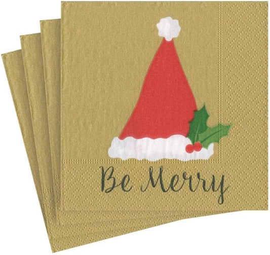 Sparkle in Style: Caspari Be Merry Gold Napkins x20