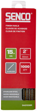 SENCO DA21EGBR 2 in 15 Gauge Angled Finish Nails, 1,000 Count
