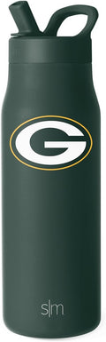 Green Bay Packers Water Bottle with Straw Lid - Insulated Travel