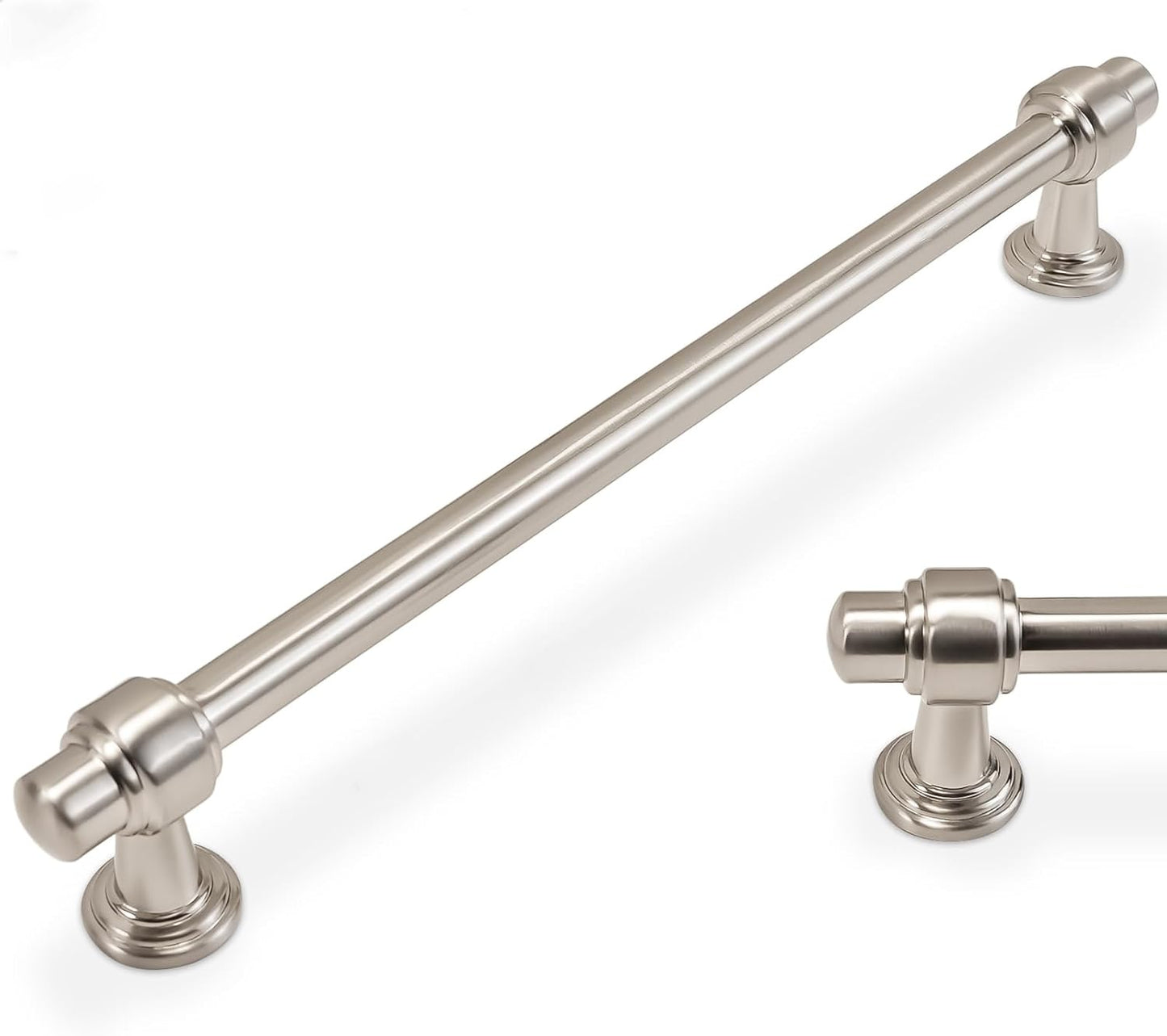 7.5 inch Brushed Satin Nickel Kitchen Cabinet Handles - 10 Pack