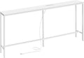 SUPERJARE 70 Inch Console Table with Outlet - Narrow Sofa Table