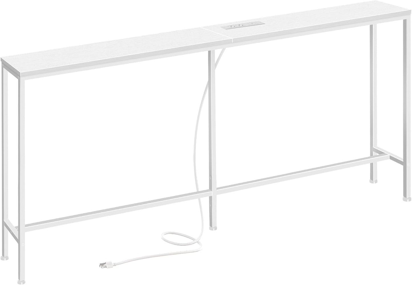 SUPERJARE 70 Inch Console Table with Charging Station for Living Room