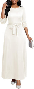 Long Dress for Women Casual Long Sleeve Maxi Dress - Comfortable at