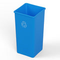 50 Gallon Blue Square Commercial Trash Can - Durable, Space Saving