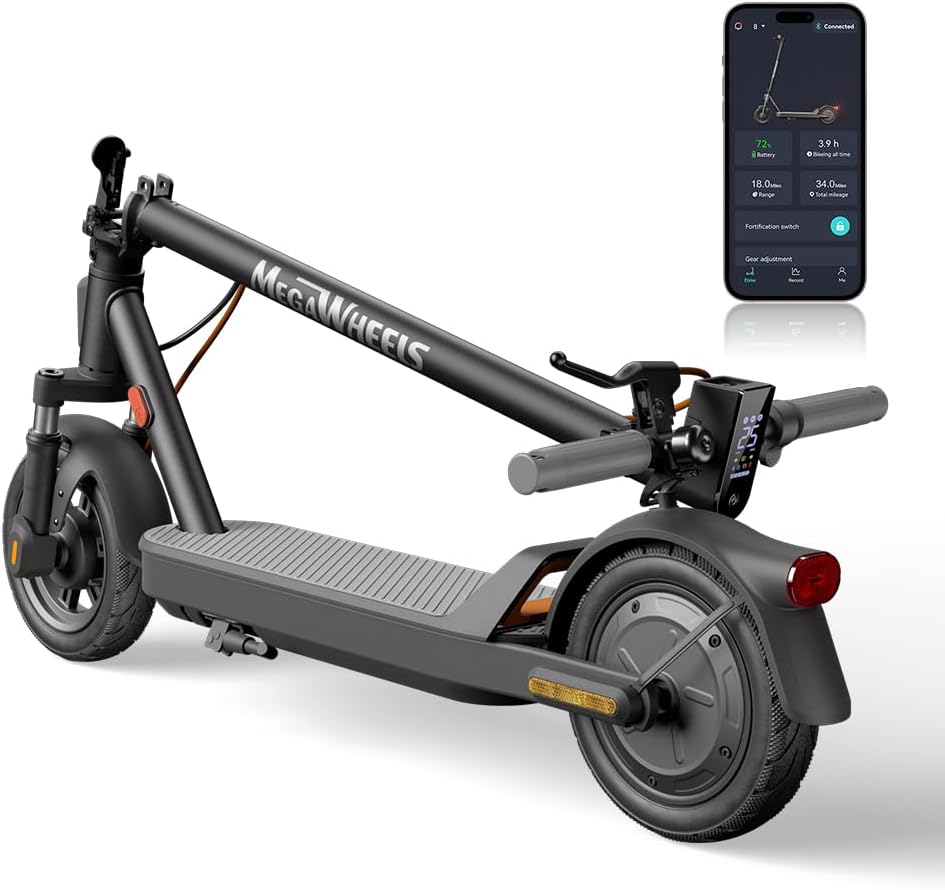 MEGAWHEELS Electric Scooter for Adults with Suspension & Speed