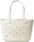 Large Beach Bag Waterproof Rubber Tote - Cream Getaway