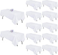 12 Pack White Table Cloth 60x126 in Rectangle Tablecloths - Wrinkle