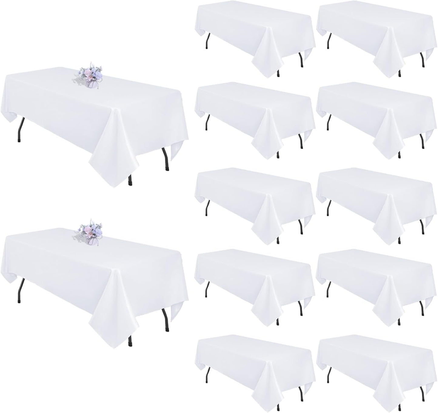 12 Pack White Table Cloths for 8 Foot Rectangle Tables