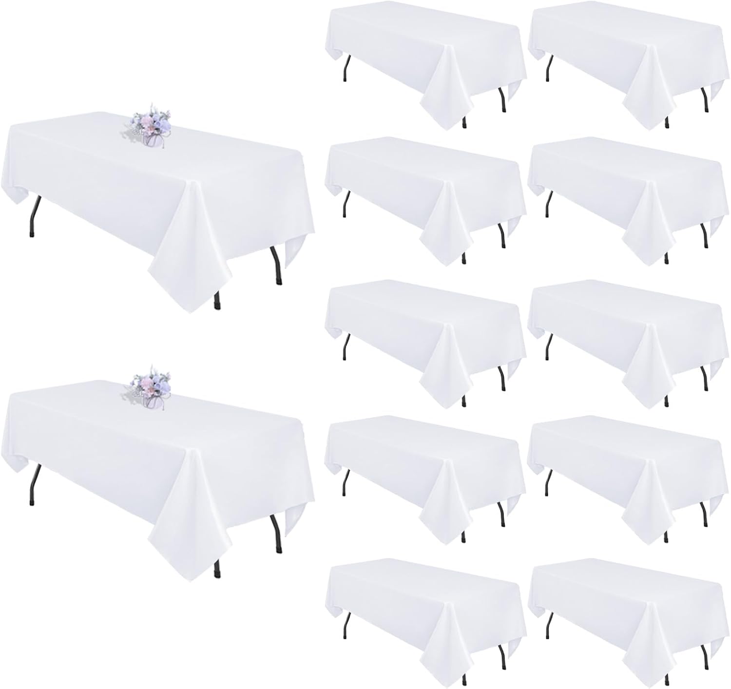 12 Pack White Table Cloths for 8 Foot Rectangle Tables
