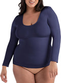 SHAPERMINT Cami Shaper Long Sleeve T Shirt - Seamless Tummy