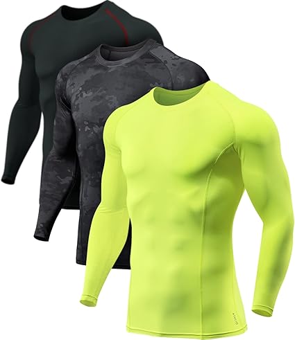 ATHLIO Men's UPF 50+ Long Sleeve Compression Shirts for Sports