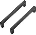 6-1/4 in Kitchen Cabinet Handles Matte Black Pulls - Timeless Look