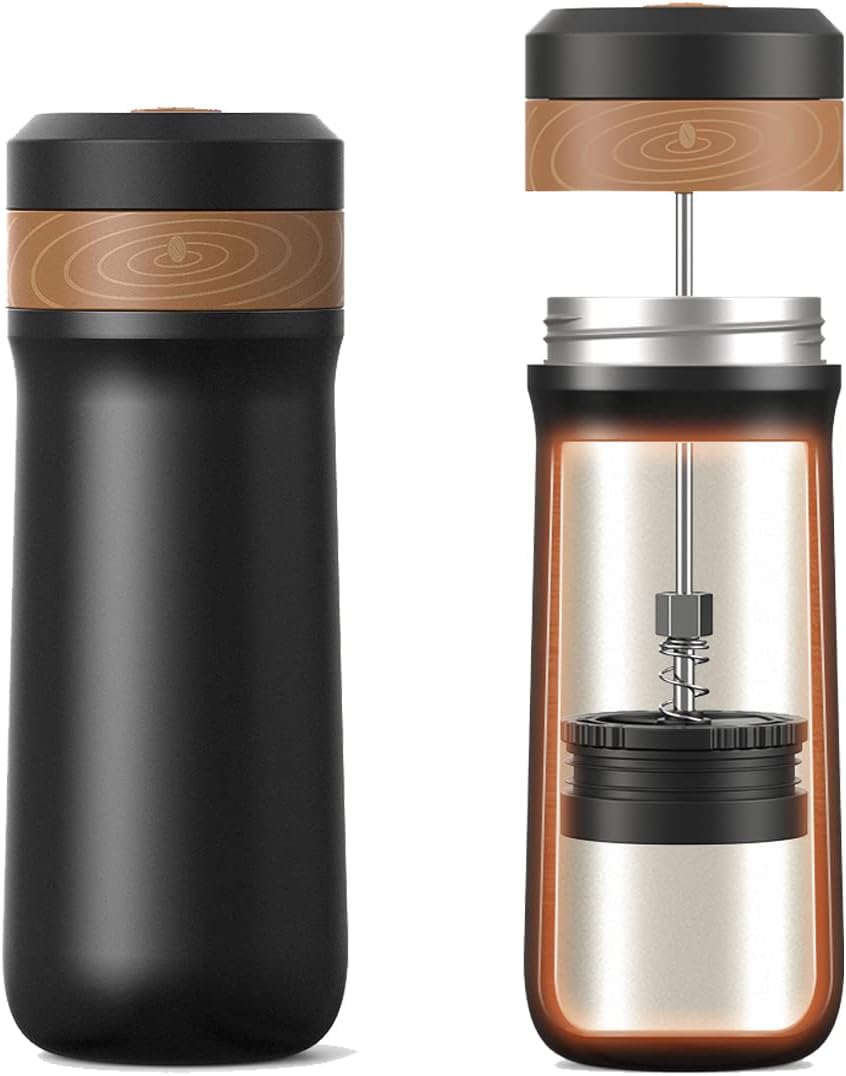 Portable Stainless Steel French Press - 12 oz Great for Travel