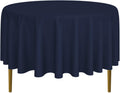 Lann's Linens 90ft Round Tablecloths Navy Blue - Pack of 10, Durable