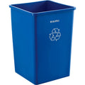 Square Plastic Recycling Trash Can 35 Gallon - Durable Indoor/Outdoor