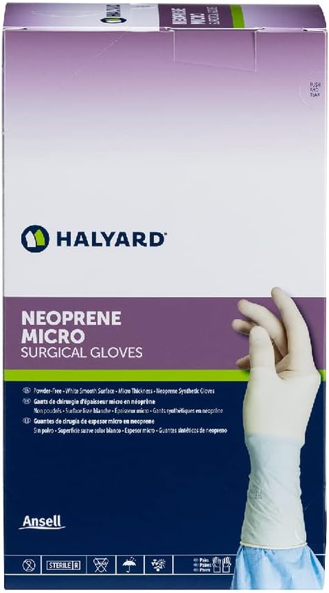 HALYARD Micro Surgical Gloves - Neoprene, Powder Free, Sterile