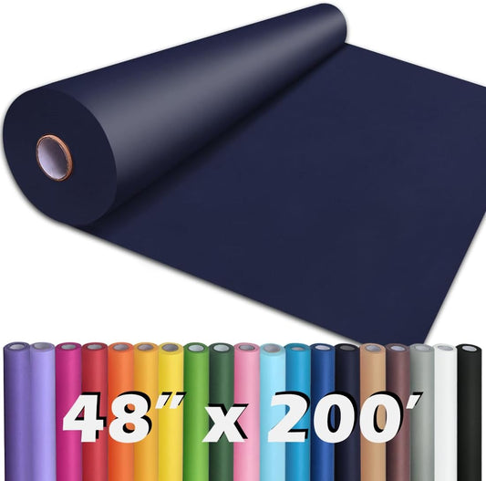 PerkHomy Navy Blue Kraft Paper Roll for Crafting and Wrapping