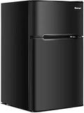 COSTWAY Compact Refrigerator 3.2 cu ft 2-Door Mini Fridge - Quiet