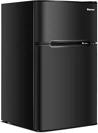 COSTWAY Compact Refrigerator with Mini Freezer for Dorms and Offices