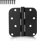 4 in x 4 in Matte Black Door Hinges 12 Pack - Durable Exterior
