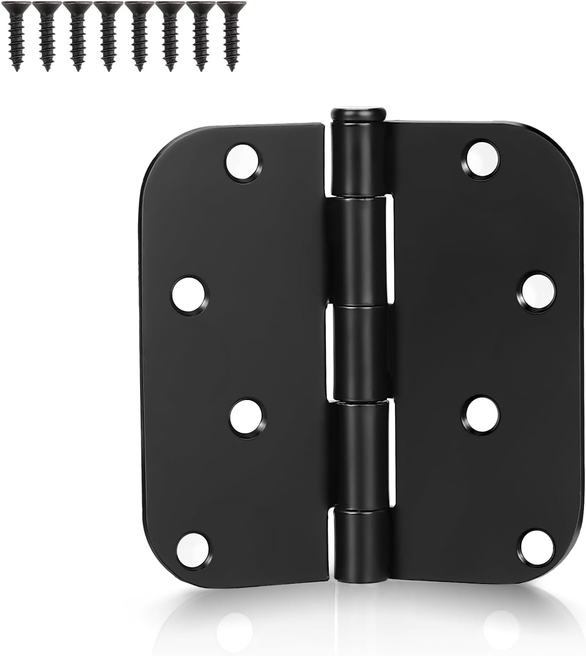 KNOBWELL 12 Pack 4 in X 4 in Matte Black Door Hinges No Squeak