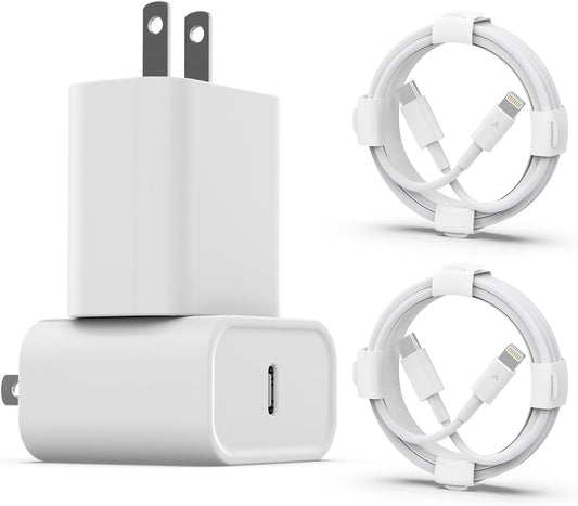 Fast USB C Charger for iPhone 14-11 | 2Pack w/ 6FT Cable