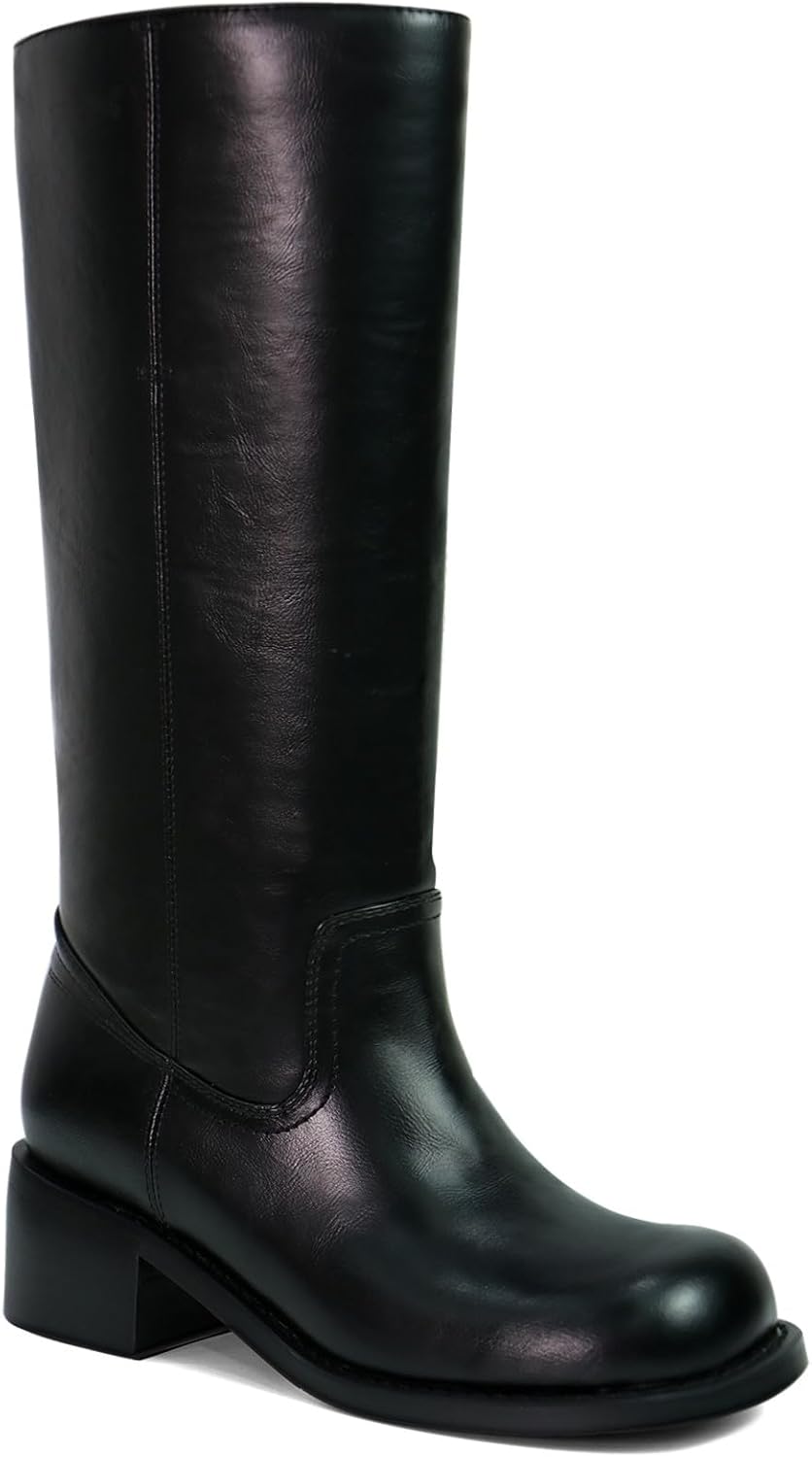 Stylish Square Toe Knee High Boots for Women with Chunky Heel