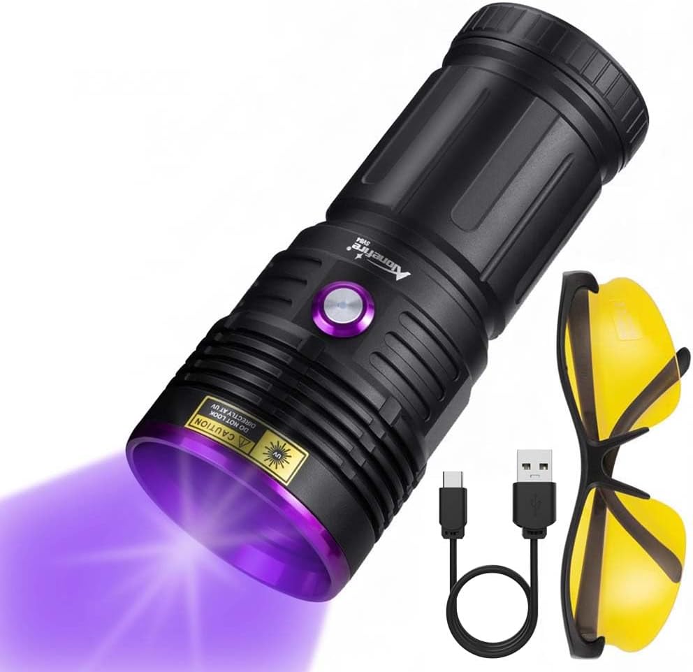 ALONEFIRE SV84 365nm UV Flashlight for Pet Urine Detection