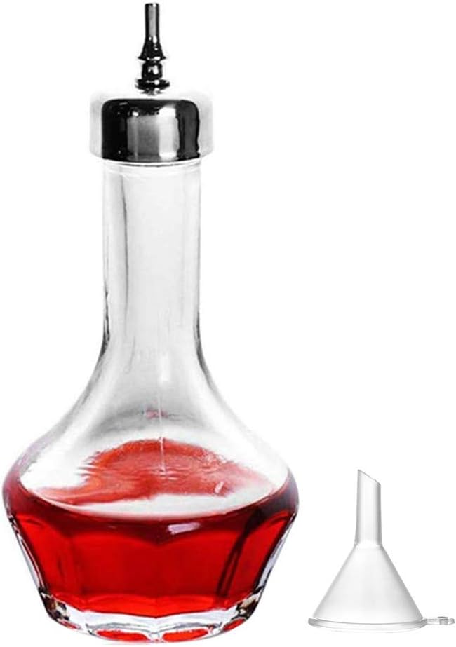 Professional 50ml Glass Bitters Bottle with Stainless Steel Dasher