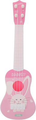 Guitar Toy Pink Rabbit 4-String Ukulele Toy for Toddlers - Early Music