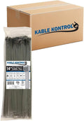 Kable Kontrol Gray Zip Ties 14 Inch for Indoor and Outdoor Use