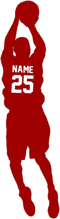 Basketball Name Decals for Boys Room Burgundy 60in x 16in