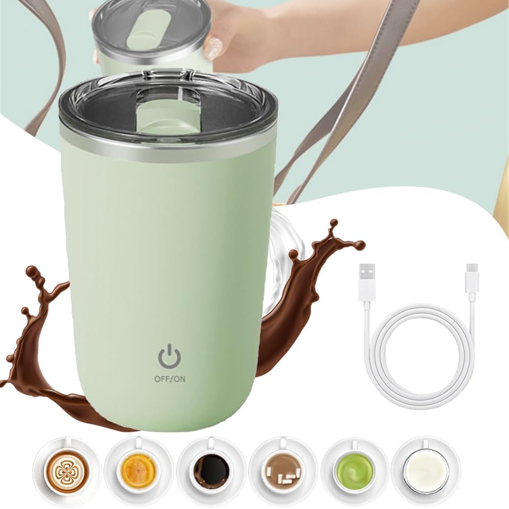 Automatic Self-Stirring Coffee Mug - USB Rechargeable - Green