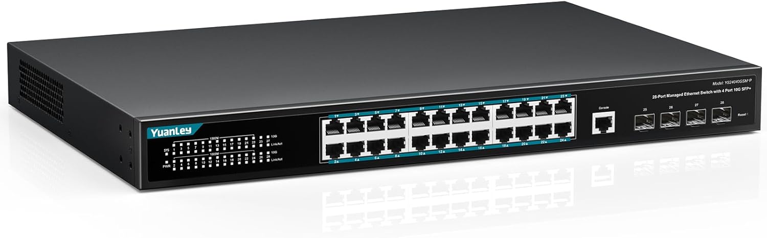 28 Port Gigabit Managed PoE Switch for High-Performance Networking