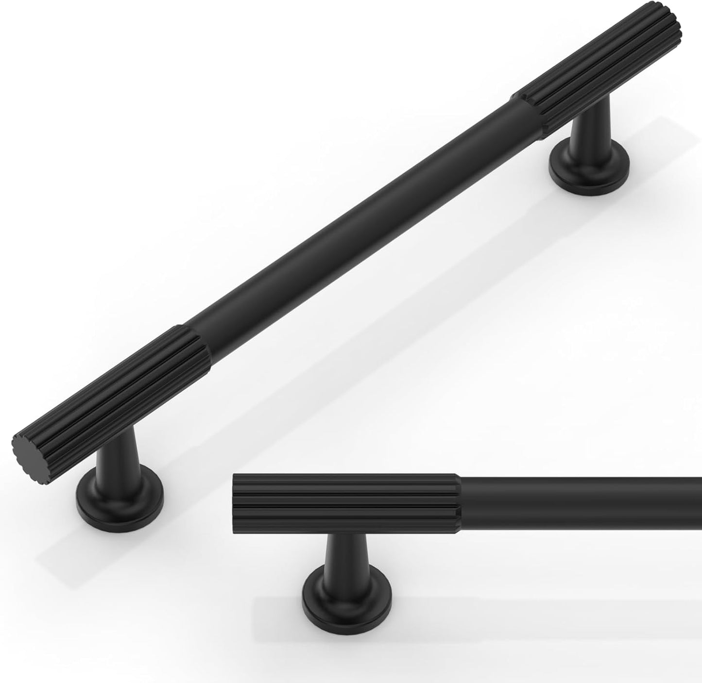 10 Pack Matte Black Cabinet Pulls for Kitchen and Furniture