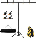 6.5x3.2ft T-Shape Backdrop Stand - Portable Adjustable Photo Support