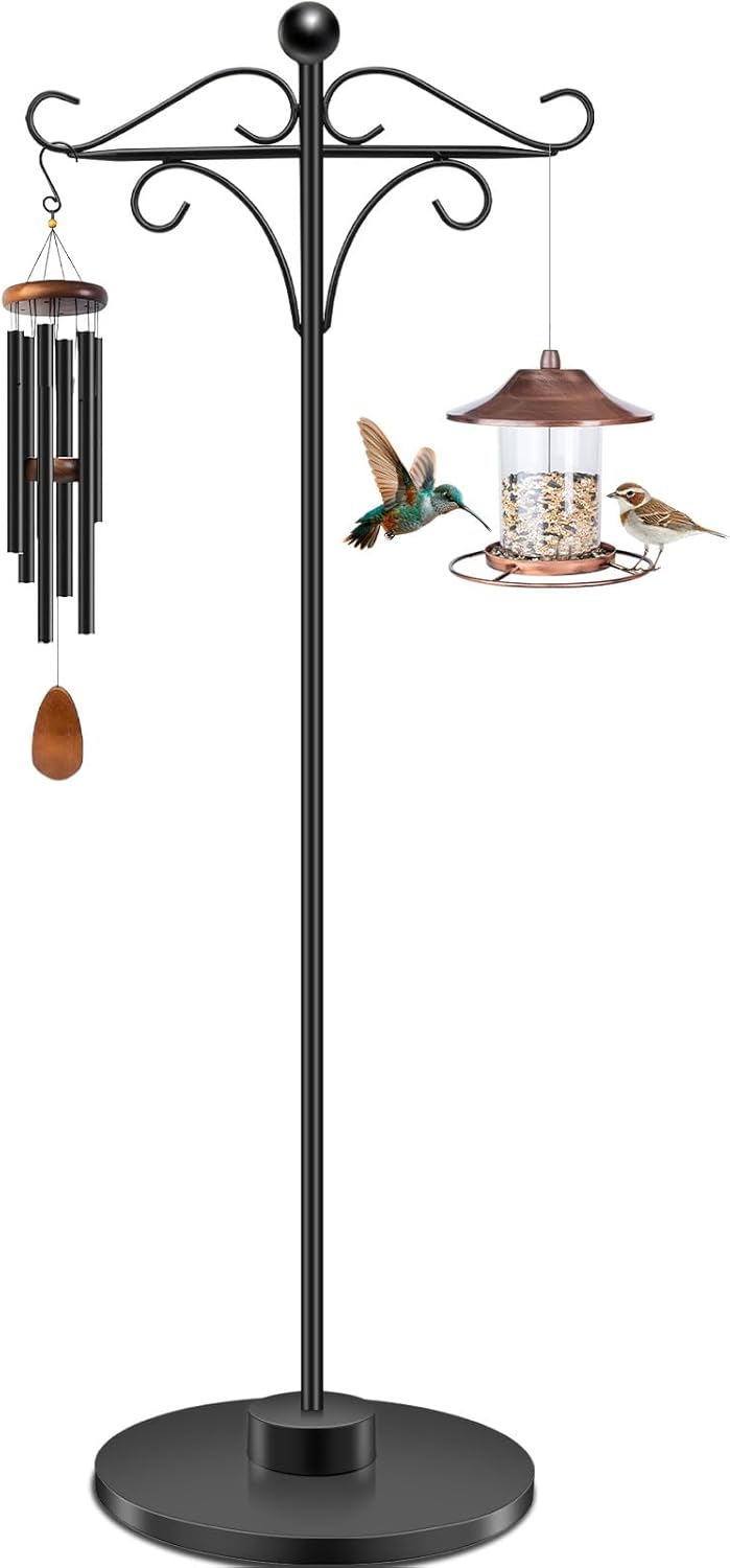 Adjustable Double Shepherd's Hook for Hummingbird Feeders and More