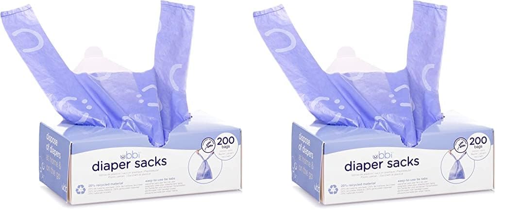 Lavender-Scented Diaper Sacks, Easy-Tie Tabs, 400 Count