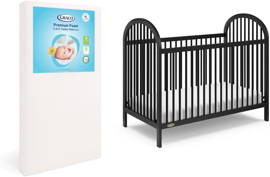 Graco Olivia Convertible Crib and Premium Foam Mattress Bundle