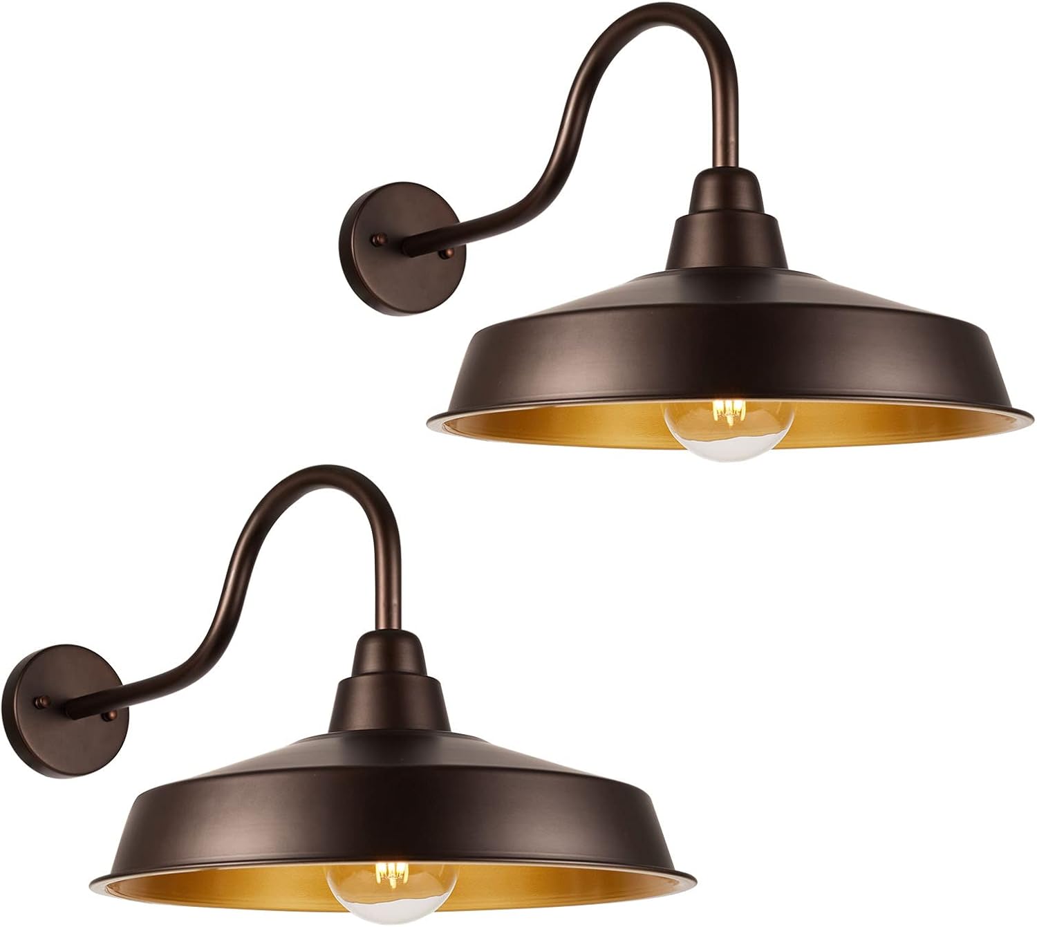 Gooseneck Barn Light Outdoor - 16 Inch Dome Farmhouse Fixture