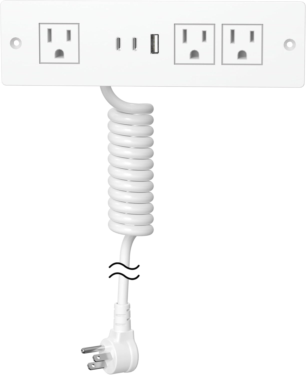 Recessed Power Strip with USB Ports for Furniture Charging