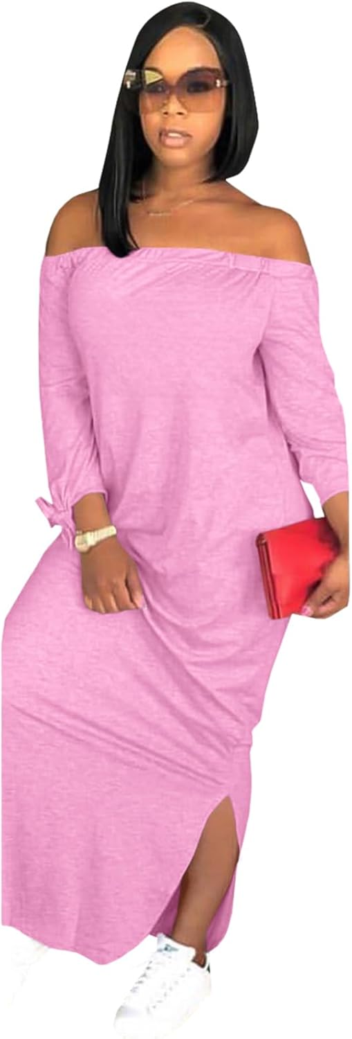 OLUOLIN Women's Casual Off Shoulder Maxi Dress for Every Occasion